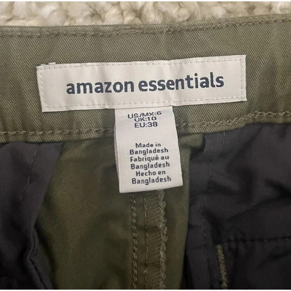 Amazon Essentials Olive Green Cotton Ankle Pants Size 6 EUC - Picture 2 of 3